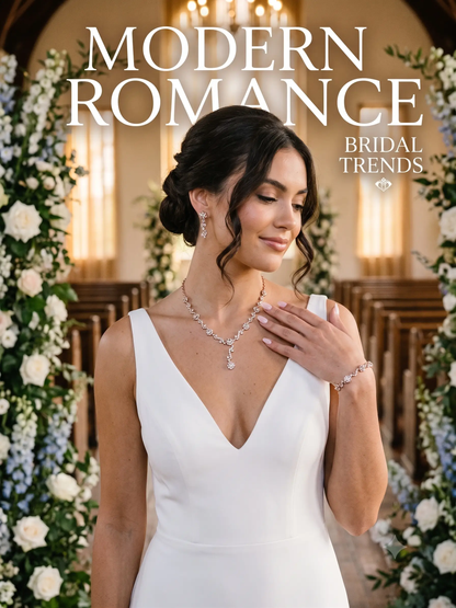 Rhinestone Bridal Jewelry Set – Wedding Necklace, Earrings & Bracelet Set - Jewelry Sets from Glam Duchess