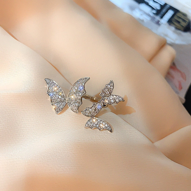 Butterfly Crystal Cocktail Ring