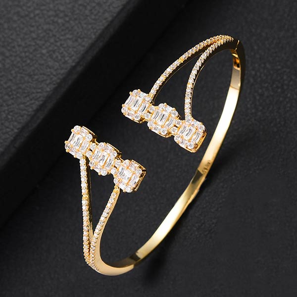 Luxurious Sparkling Platinum Bangle Bracelet