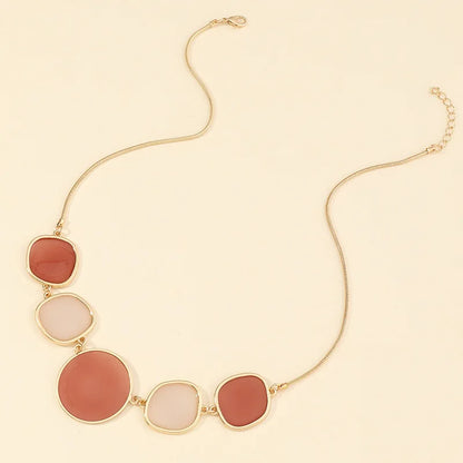 Modern Minimalist Exaggerated Round Wafer Links Necklace