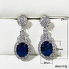 Load image into Gallery viewer, Exquisite Flower Design Blue/White Cubic Zirconia Drop Earrings