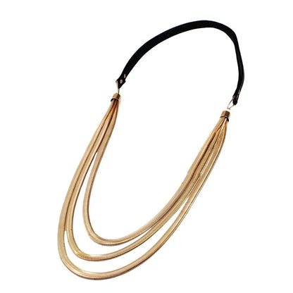 Elegant Minimalist Long Geometric Leather Chain Necklace