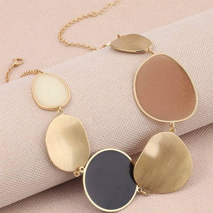 Modern Minimalist Exaggerated Round Wafer Links Necklace