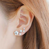 Elegant Crystal Flower Stud Earrings