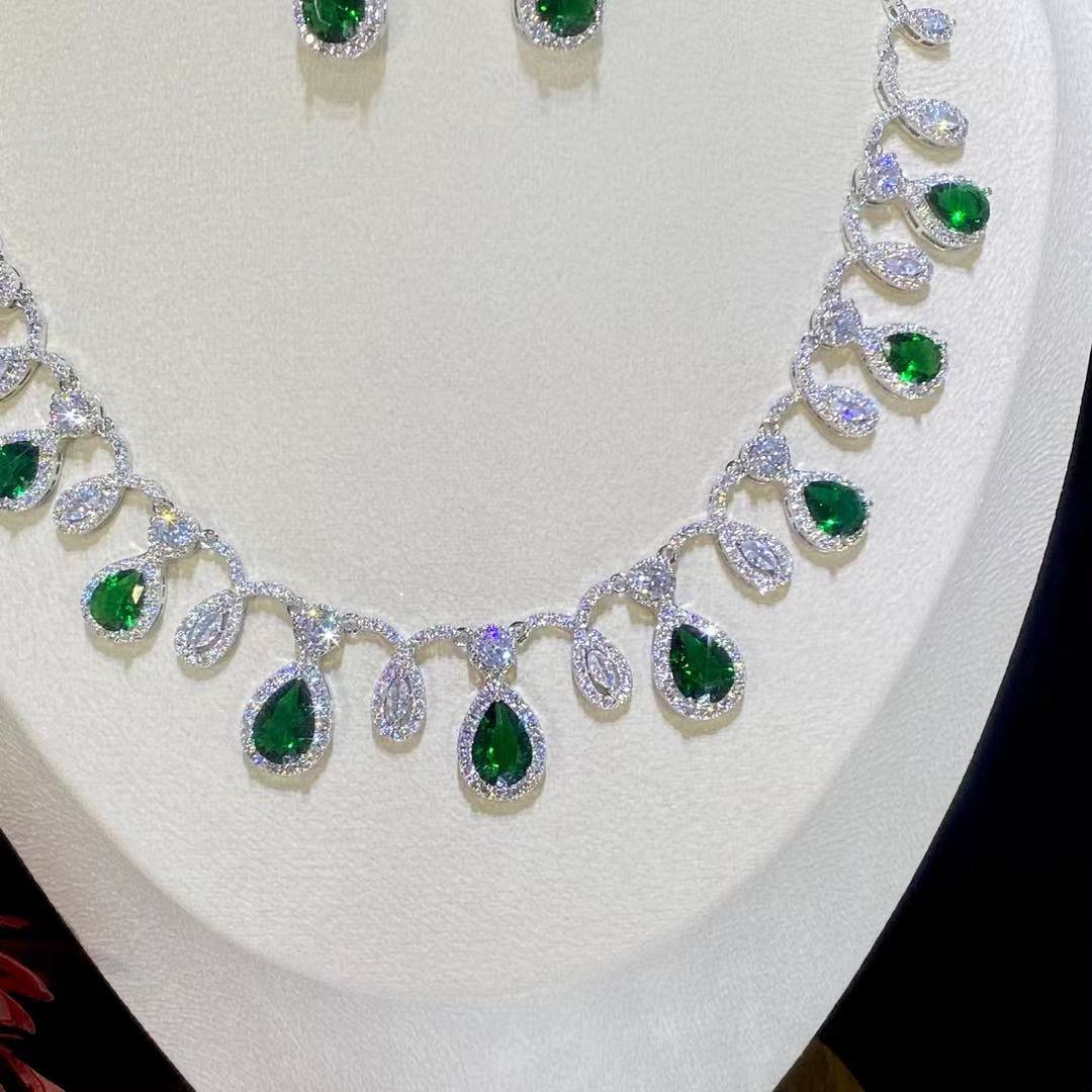 Exquisite Water Drop Zirconia Wedding Jewelry Set