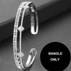 Luxurious Sparkling Platinum Bangle Bracelet