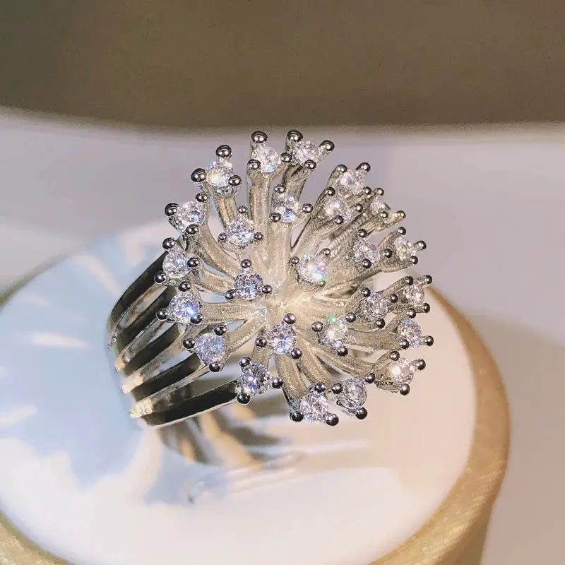 Celeste Dandelion Zircon Ring – detail view 5