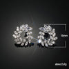 Load image into Gallery viewer, Olive Leaf Design Cubic Zirconia Stud Earrings