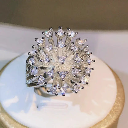 Celeste Dandelion Zircon Ring – detail view 6