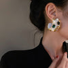 Charming Vintage Crystal Pearl Stud Earrings