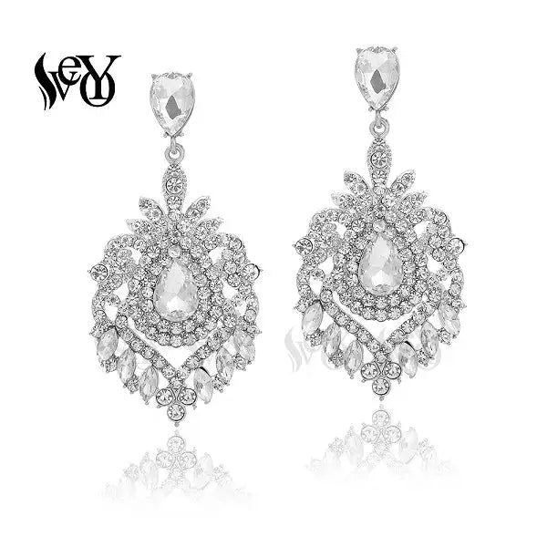 VEYO Luxury Full Rhinestone Crystal Drop Earrings for Women Vintage Dangle Earrings Fashion Jewelry New Gift - from Glam Duchess
