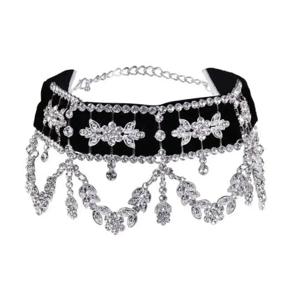 KMVEXO Big Maxi Statement Necklace for Women 2020 Rhinestone Necklace Flower Ribbon Collar Choker Necklace Luxury Bijoux Jewelry - from Glam Duchess