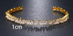 Luxurious Gold Plated Cubic Zirconia Bracelet Bangle