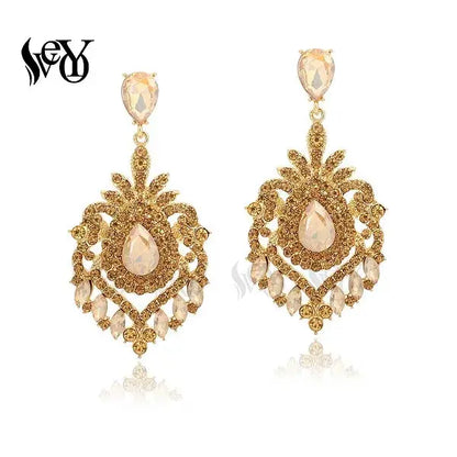 VEYO Luxury Full Rhinestone Crystal Drop Earrings for Women Vintage Dangle Earrings Fashion Jewelry New Gift - from Glam Duchess