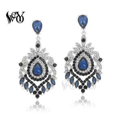VEYO Luxury Full Rhinestone Crystal Drop Earrings for Women Vintage Dangle Earrings Fashion Jewelry New Gift - from Glam Duchess