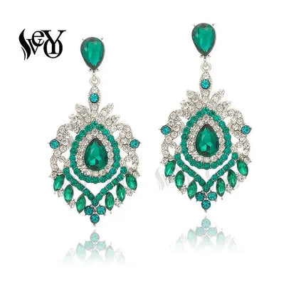 VEYO Luxury Full Rhinestone Crystal Drop Earrings for Women Vintage Dangle Earrings Fashion Jewelry New Gift - from Glam Duchess