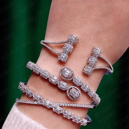 Luxurious Sparkling Platinum Bangle Bracelet