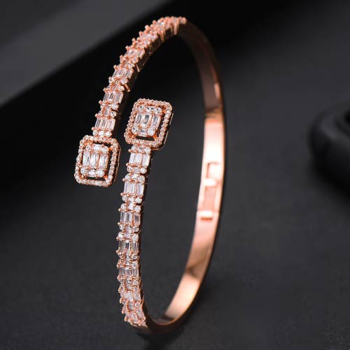 Luxurious Sparkling Platinum Bangle Bracelet