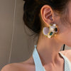 Charming Vintage Crystal Pearl Stud Earrings