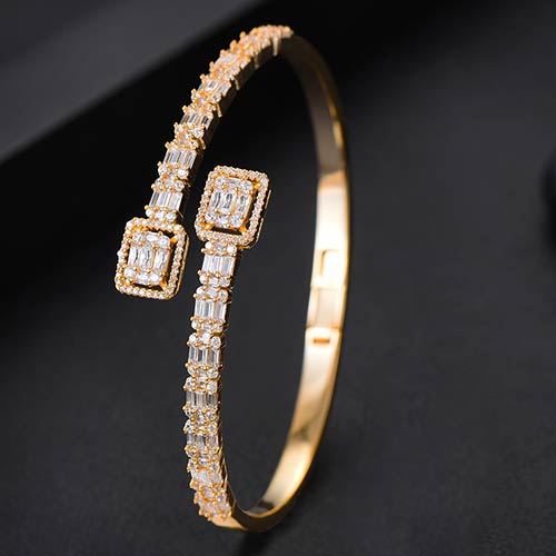 Luxurious Sparkling Platinum Bangle Bracelet