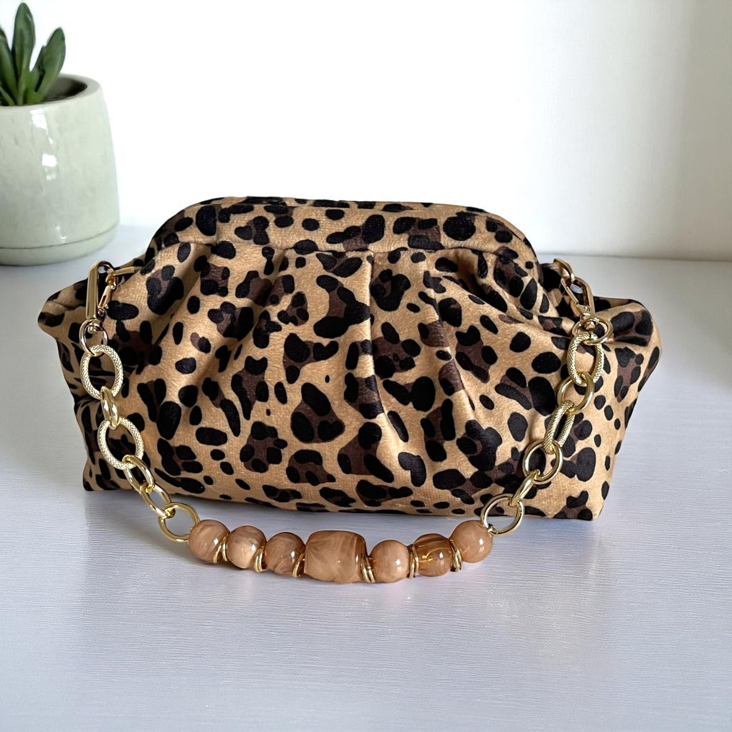 Artisan Leopard Luxe Handmade Clutch Bag