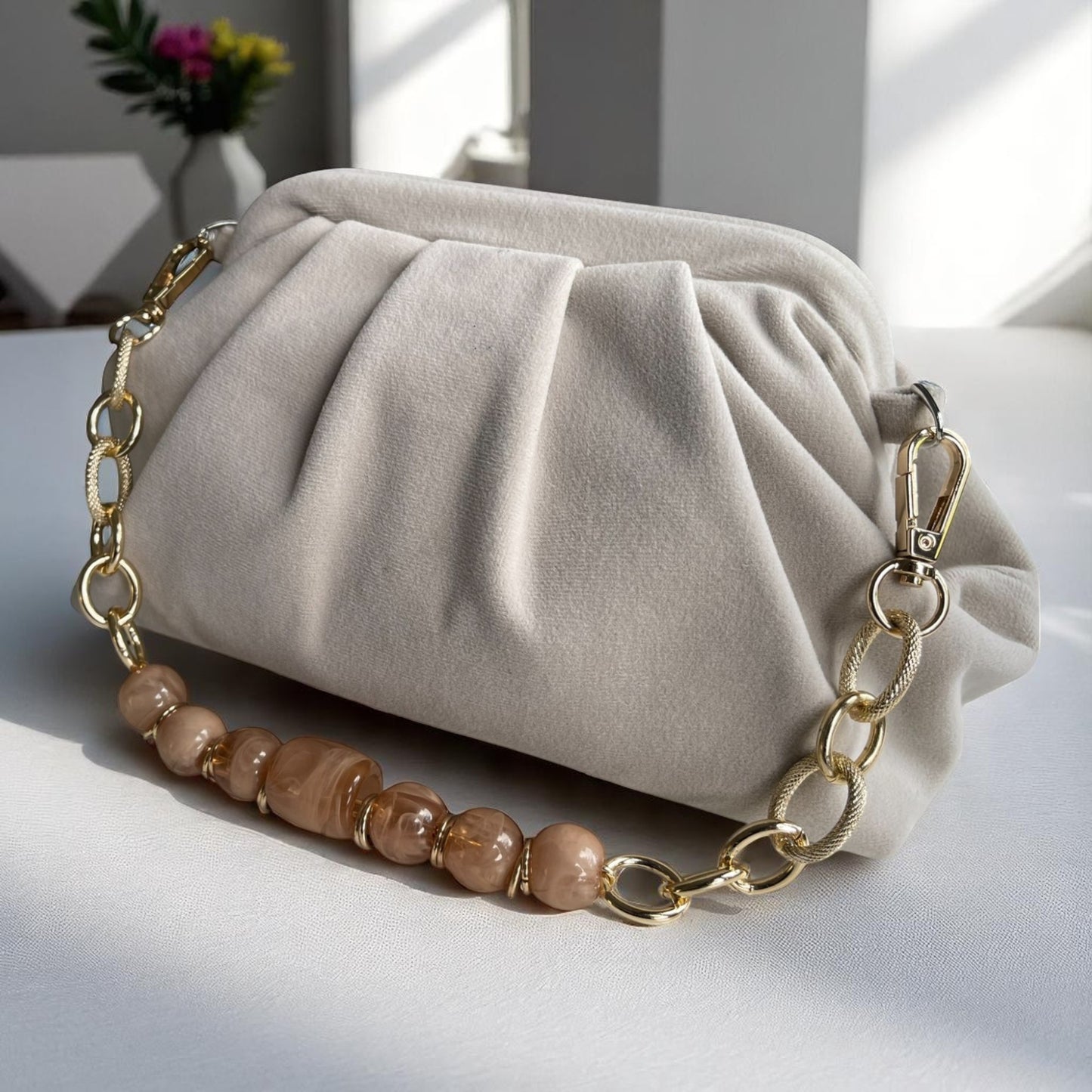 Artisan Minimalist Velvet Clutch Bag- Made in Turkiye