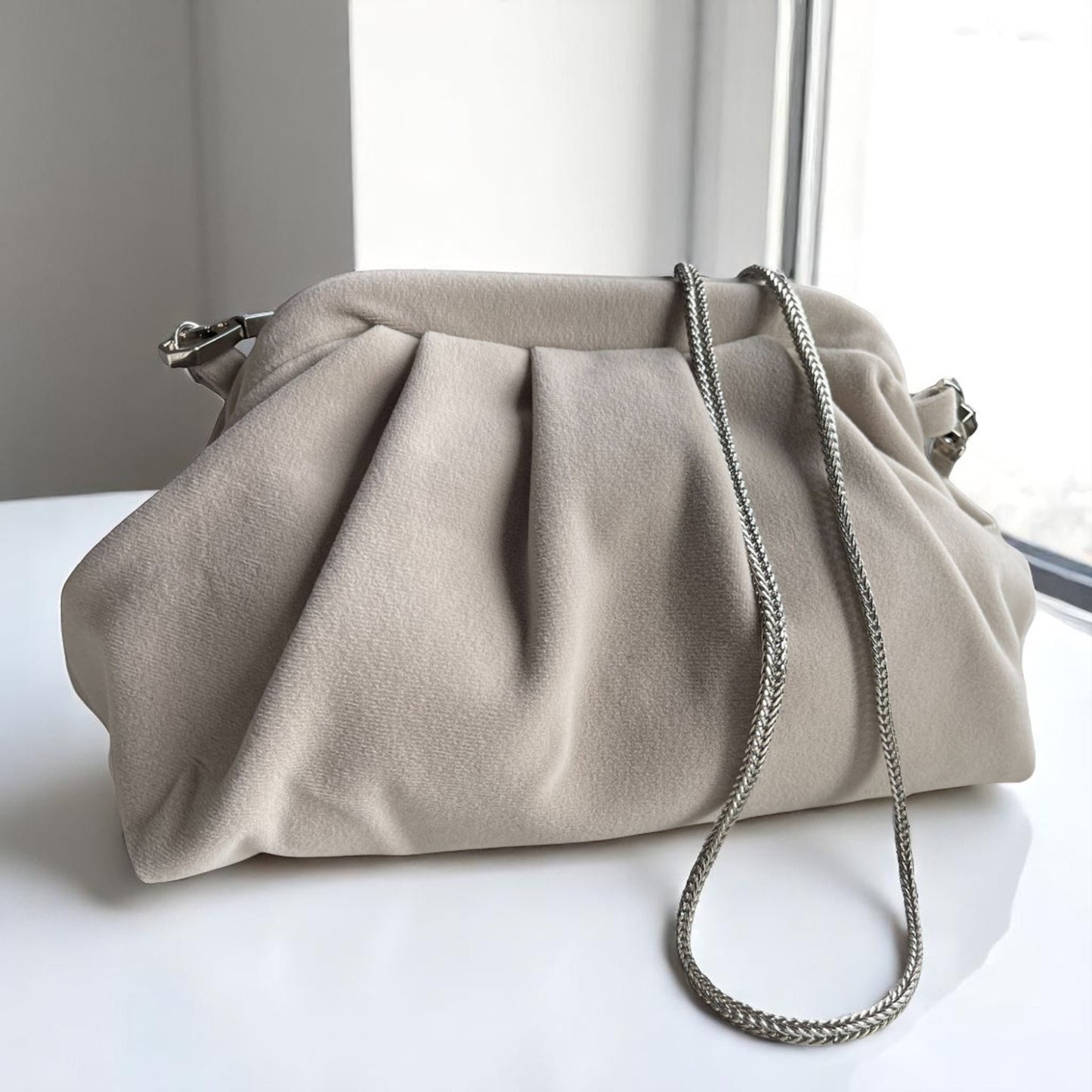 Artisan Minimalist Velvet Clutch Bag- Made in Turkiye