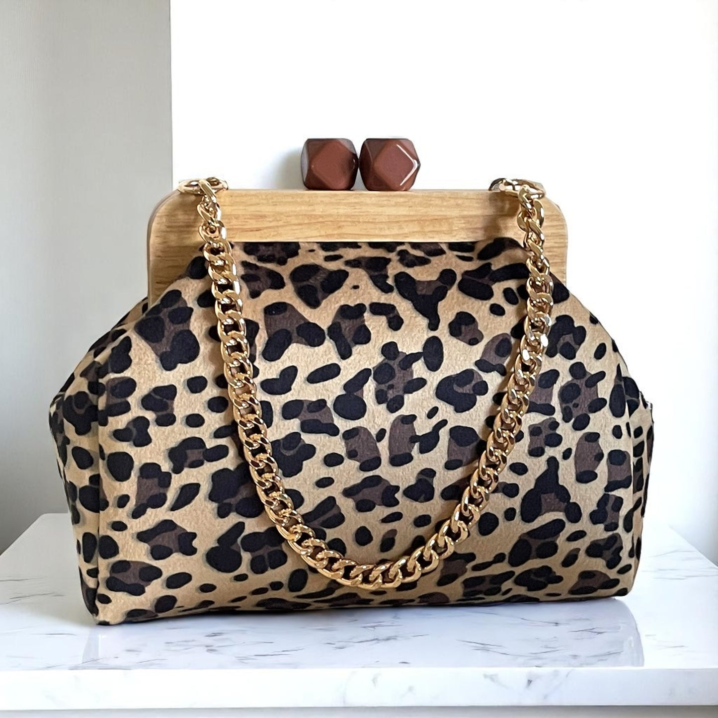Leopard Print Handmade Clutch – Crafted in Türkiye
