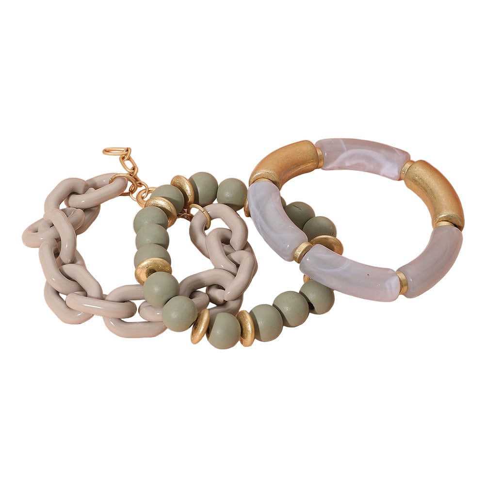 Stretch Resin Link Multi Layered Bracelets