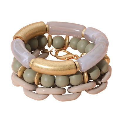 Stretch Resin Link Multi Layered Bracelets