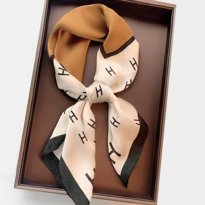 Maillard Women's Summer Easiest for Match Scarf Brown Silk Scarf