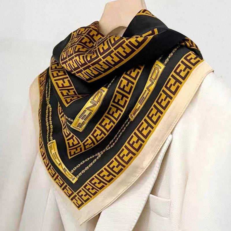 Maillard Women's Summer Easiest for Match Scarf Brown Silk Scarf