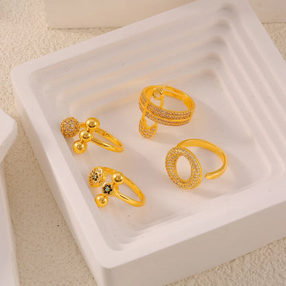 Waterproof Zircon Hollow Open Rings