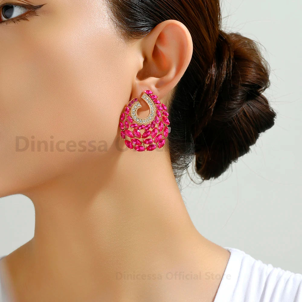 Exquisite Rhinestone Stud Earrings for Fashionable Luxury