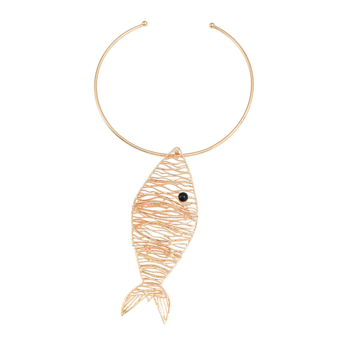 Exquisite Handmade Fish-Shaped Choker Necklace Earrings