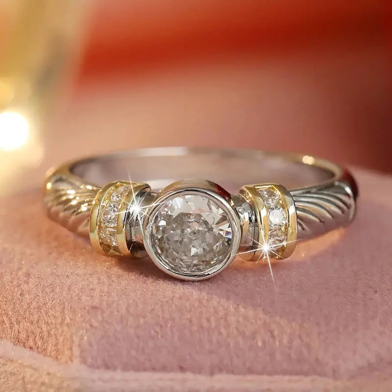 Silver-Tone Zirconia Ring Collection – detail view 6