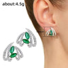 Captivating Green Cubic Zirconia Claws Shaped Stud Earrings