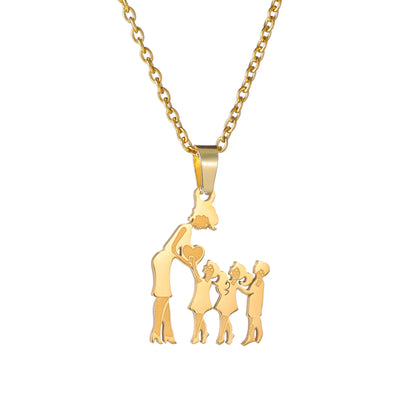 Family Necklaces with Mama Pendants - Stainless Steel Jewelry for Mother's Day & Birthdays