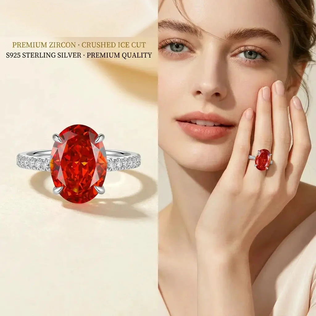 Celestia Oval Zircon Statement Ring – detail view 27