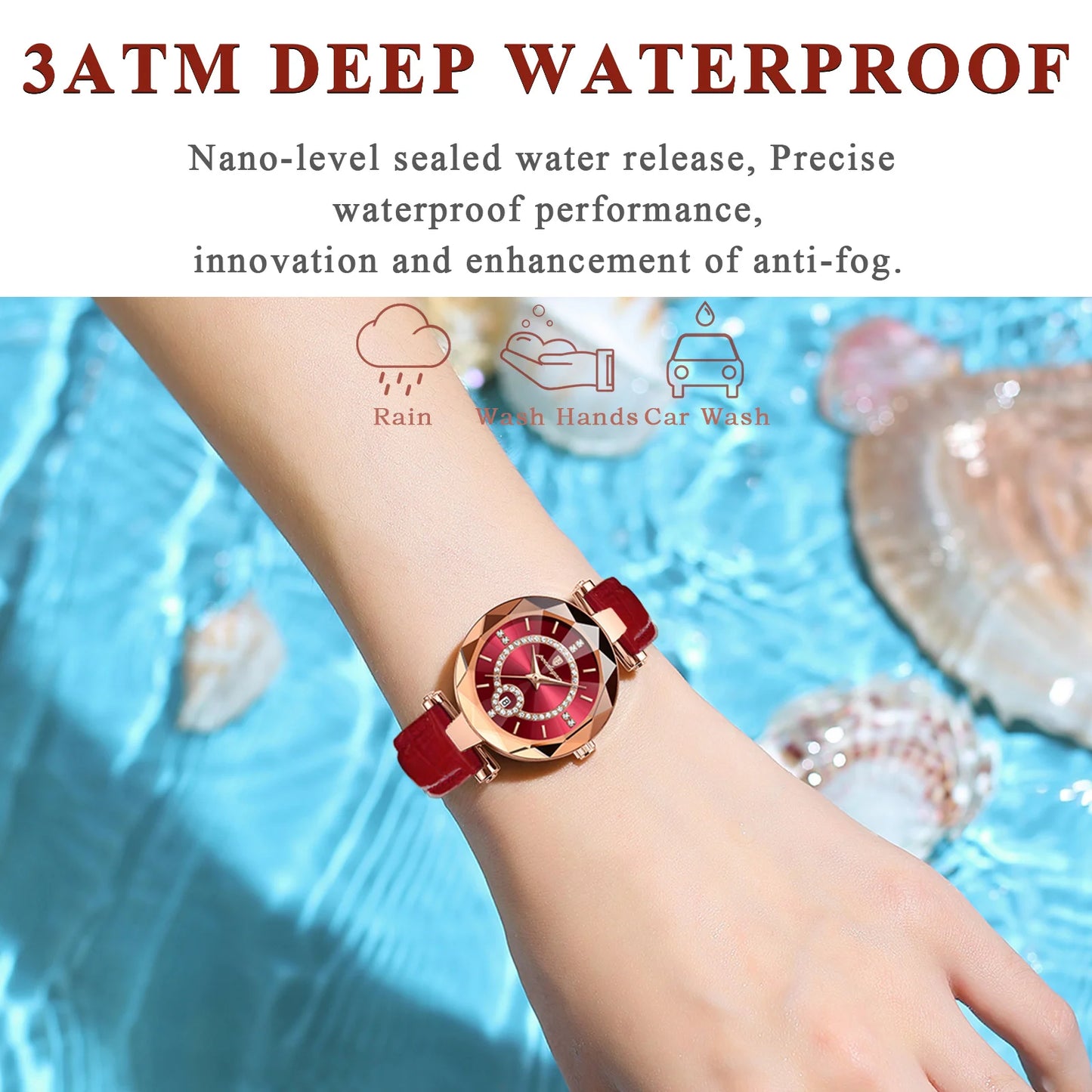 POEDAGAR Luxury High Quality Quartz Waterproof Leather Watches