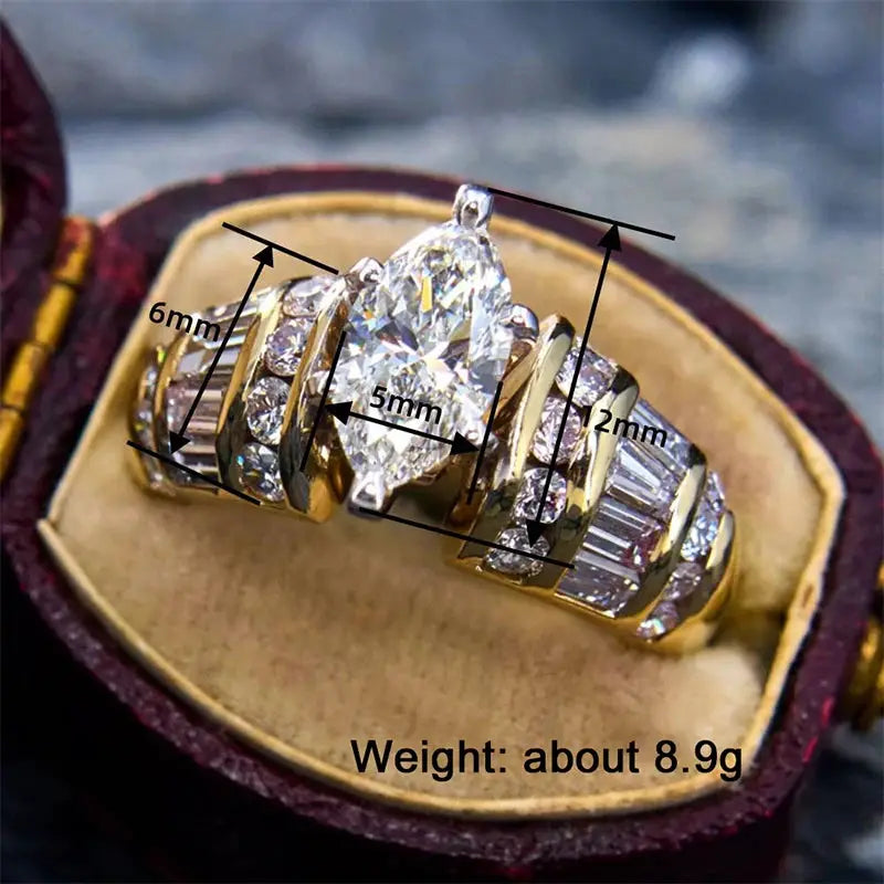 Aurelia Pear-Cut Two-Tone Ring – detail view 6