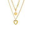 Gold Stainless Steel Heart Pendant Necklace