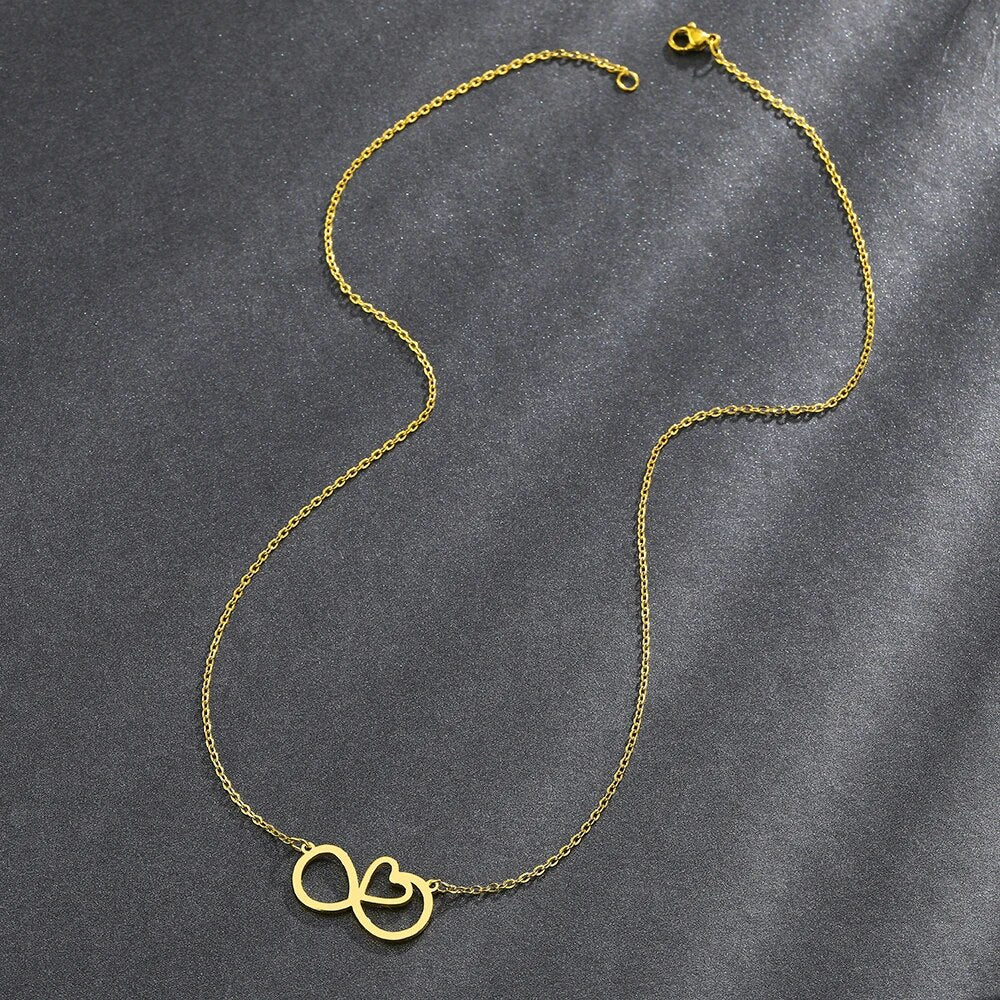 Eternal Love Stainless Steel Heart Pendant Necklace