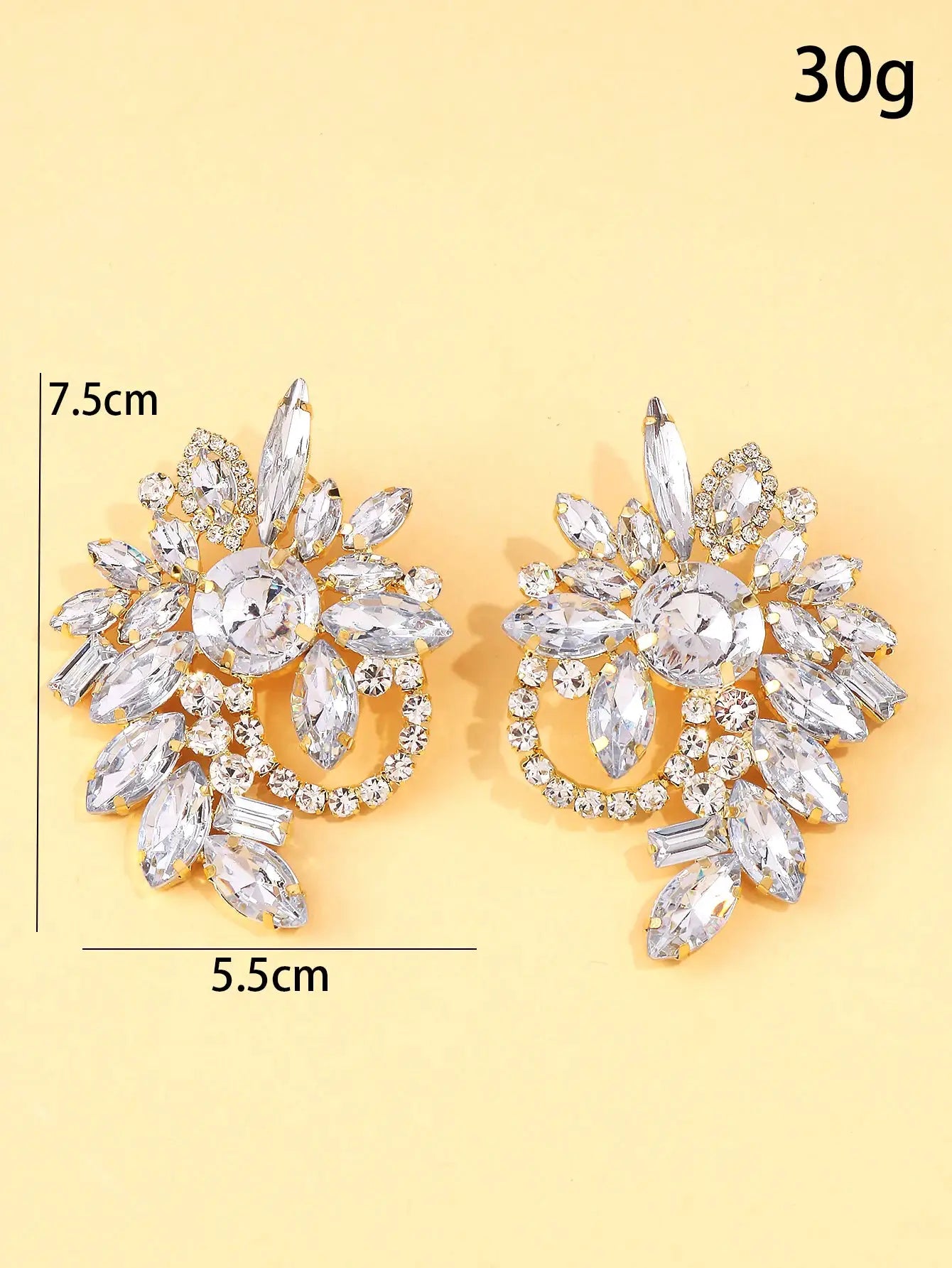 Fleur Radiance Crystal Drop Earrings – detail view 4