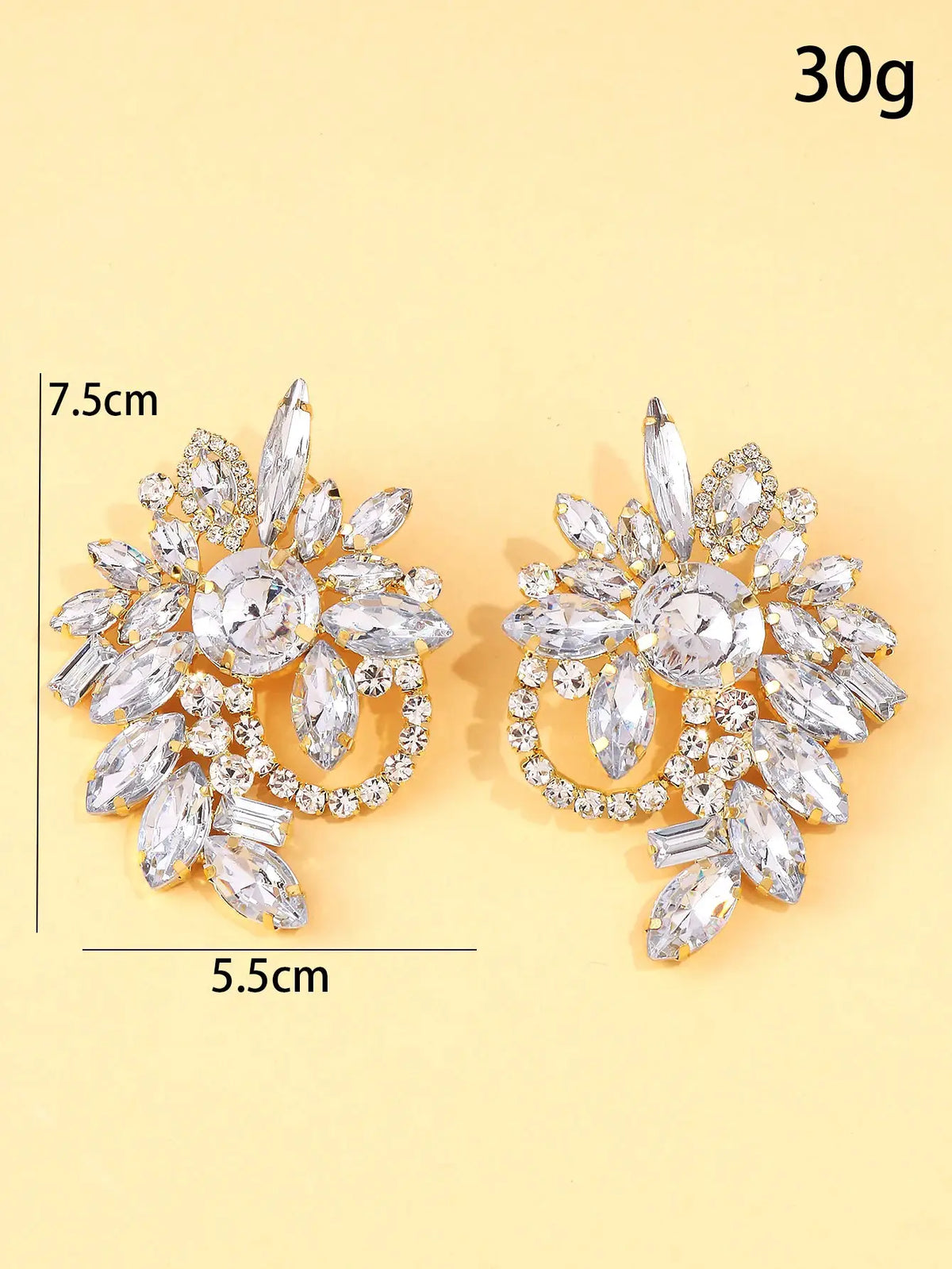 Fleur Radiance Crystal Drop Earrings – detail view 4