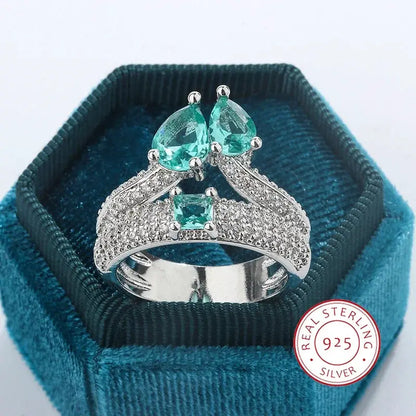 Paraiba Cascade Double-Layer Ring – Glam Duchess