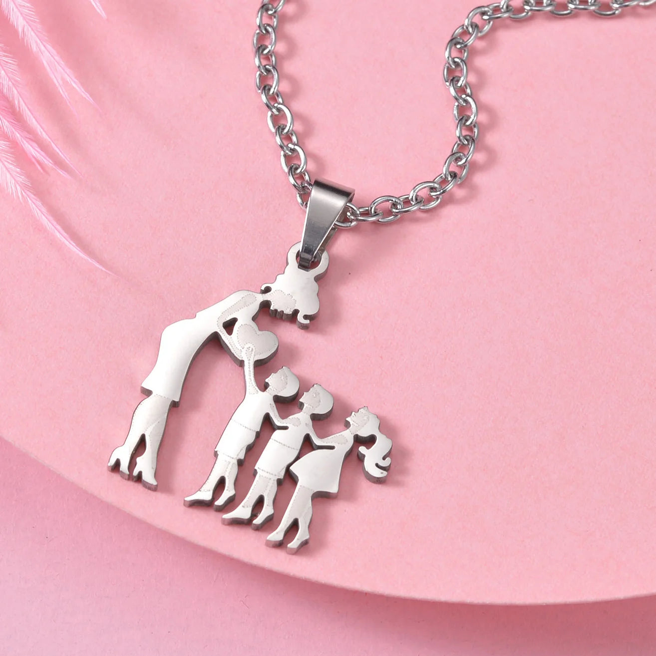 Family Necklaces with Mama Pendants - Stainless Steel Jewelry for Mother's Day & Birthdays