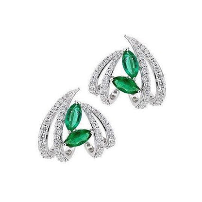 Captivating Green Cubic Zirconia Claws Shaped Stud Earrings