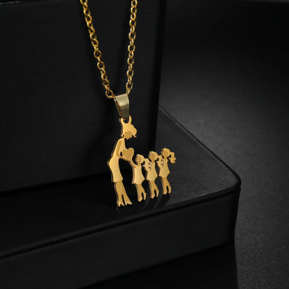 Family Necklaces with Mama Pendants - Stainless Steel Jewelry for Mother's Day & Birthdays