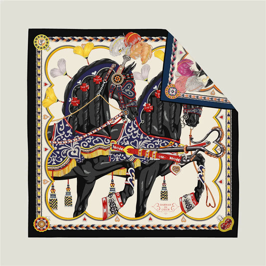 Luxury Reversible Twill Silk Scarf – Women's Sunscreen Shawl, Hair Wrap, Neckerchief, and Bandana